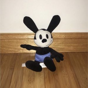 Disney Black and White Oswald the Lucky Rabbit Plush with Blue Shorts
